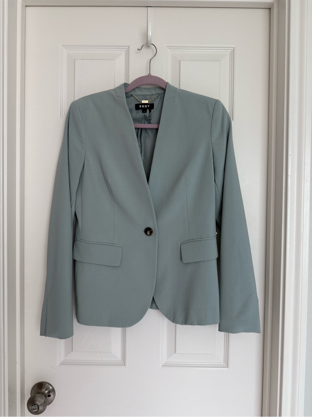 DKNY Light Mint Green Single-Button Blazer